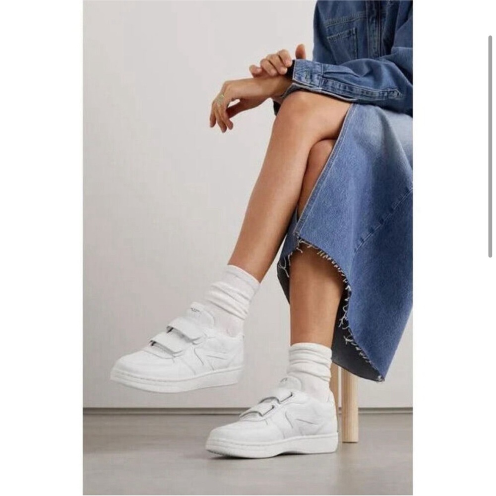 Rag n bone retro white leather Velcro sneakers